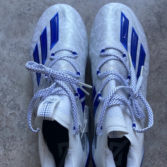 Adidas Adizero Reign Young King Football Cleats Floral Blue White MEN size 13 - Picture 3 of 6